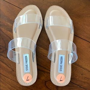Steve Madden clear sandal slides size 7
